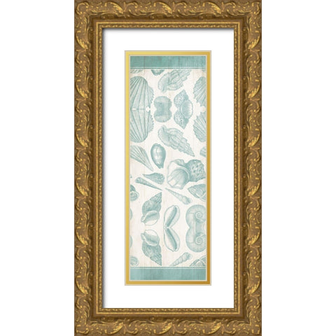 Sea Shells Gold Ornate Wood Framed Art Print with Double Matting by Villa, Mlli