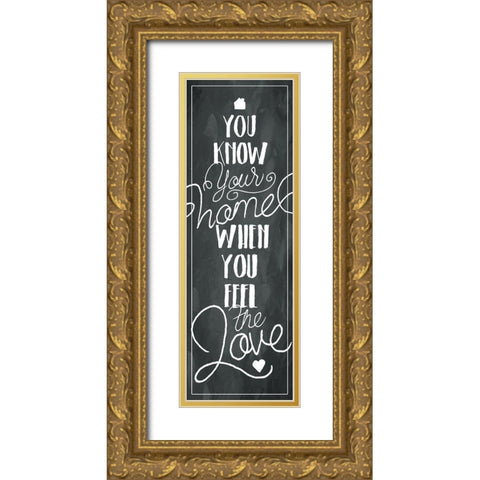 Feel The Love Gold Ornate Wood Framed Art Print with Double Matting by Villa, Mlli