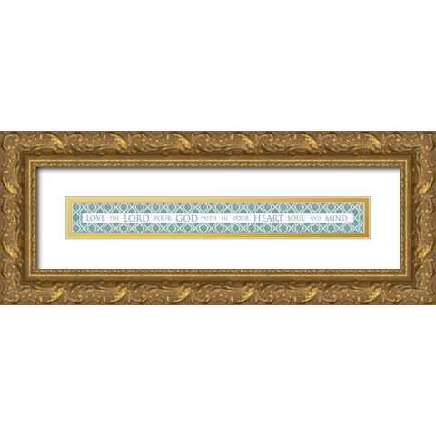Love Your God Gold Ornate Wood Framed Art Print with Double Matting by Villa, Mlli