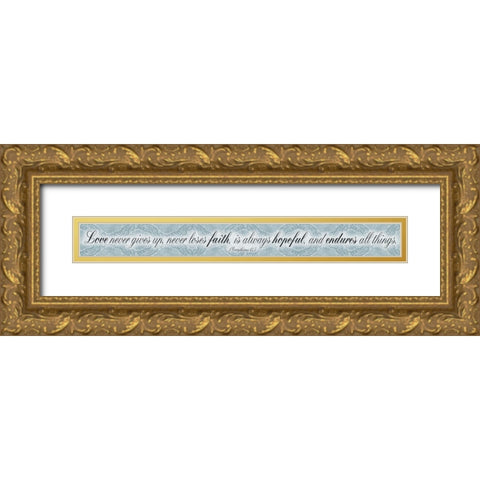 Love Faith Gold Ornate Wood Framed Art Print with Double Matting by Villa, Mlli