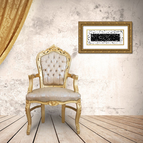 Black White Speckles Gold Ornate Wood Framed Art Print with Double Matting by Villa, Mlli
