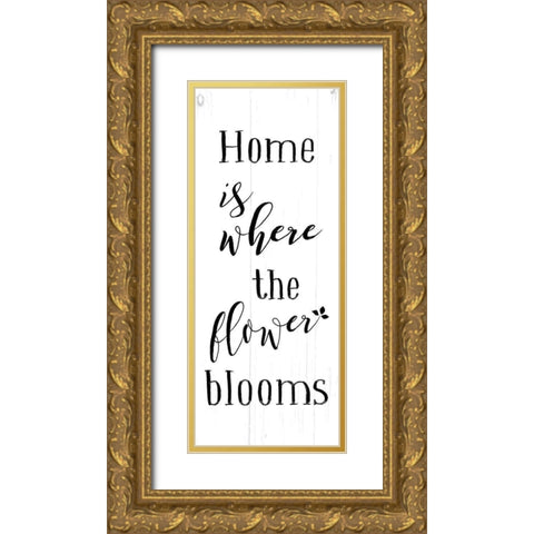 Flower Blooms Gold Ornate Wood Framed Art Print with Double Matting by Villa, Mlli
