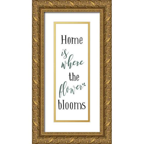 Flower Blooms Colors Gold Ornate Wood Framed Art Print with Double Matting by Villa, Mlli