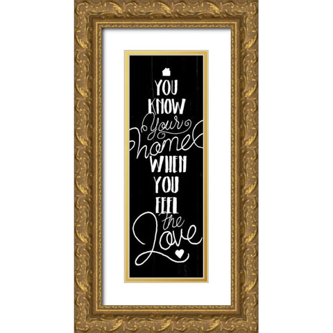 Home Love Gold Ornate Wood Framed Art Print with Double Matting by Villa, Mlli
