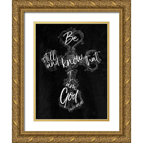 I Am God Gold Ornate Wood Framed Art Print with Double Matting by Villa, Mlli