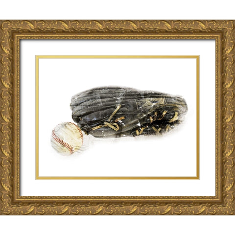 Ball And Gloves Gold Ornate Wood Framed Art Print with Double Matting by Villa, Mlli