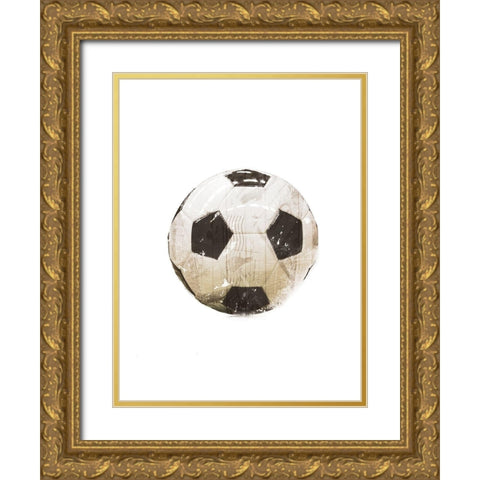 Soccer Gold Ornate Wood Framed Art Print with Double Matting by Villa, Mlli