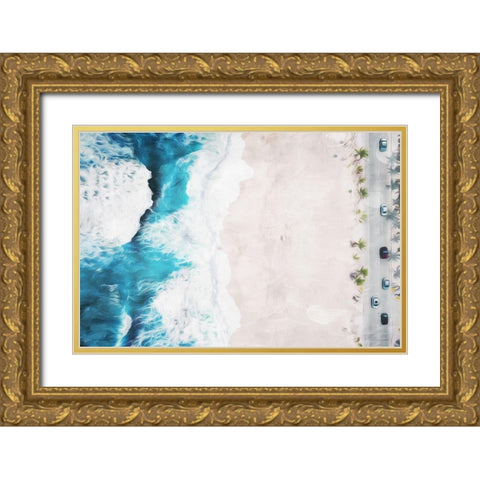 On The Beach Gold Ornate Wood Framed Art Print with Double Matting by Villa, Mlli