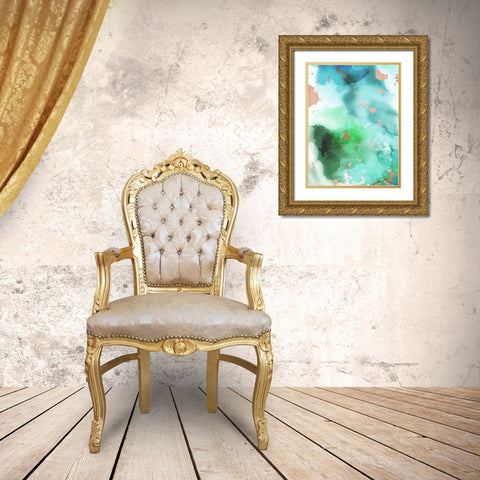 Abstract Watercolors Gold Ornate Wood Framed Art Print with Double Matting by Villa, Mlli