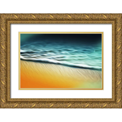 Water Abstracts Gold Ornate Wood Framed Art Print with Double Matting by Villa, Mlli