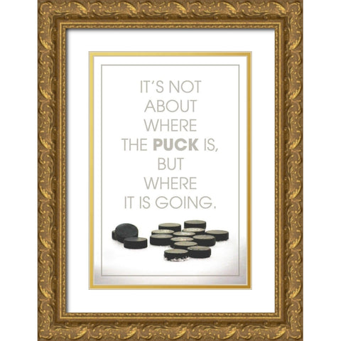 Pucks Going Gold Ornate Wood Framed Art Print with Double Matting by Villa, Mlli
