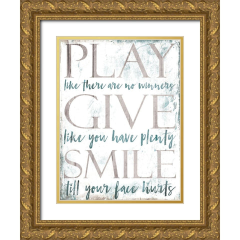 Play Give Gold Ornate Wood Framed Art Print with Double Matting by Villa, Mlli