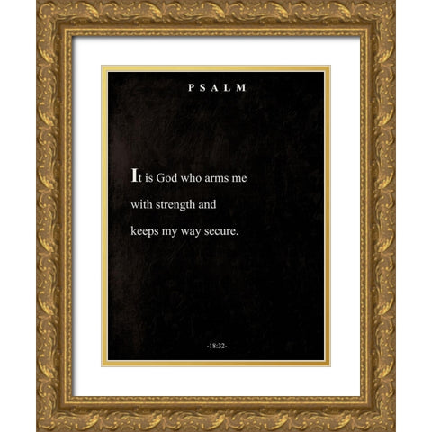 Psalm Book Page Gold Ornate Wood Framed Art Print with Double Matting by Villa, Mlli