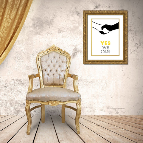 Yes We Can Gold Ornate Wood Framed Art Print with Double Matting by Villa, Mlli
