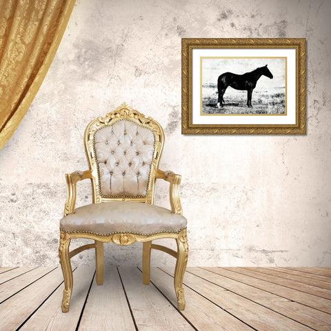 Horse Stance Gold Ornate Wood Framed Art Print with Double Matting by Villa, Mlli