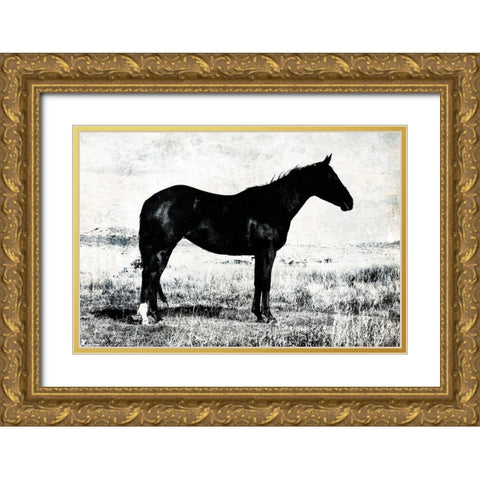 Horse Stance Gold Ornate Wood Framed Art Print with Double Matting by Villa, Mlli