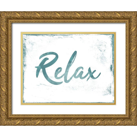 Relax Gold Ornate Wood Framed Art Print with Double Matting by Villa, Mlli