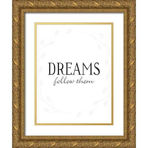 Dreams Gold Ornate Wood Framed Art Print with Double Matting by Villa, Mlli