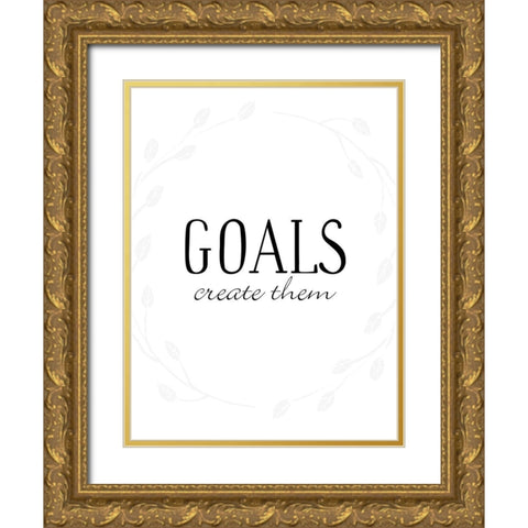 Goals Gold Ornate Wood Framed Art Print with Double Matting by Villa, Mlli