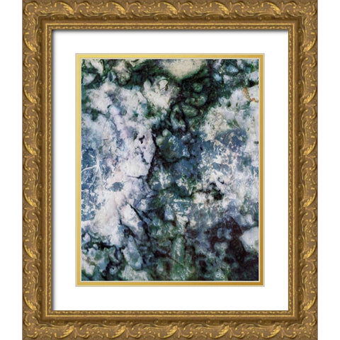 Light Blue Smog Abstract Gold Ornate Wood Framed Art Print with Double Matting by Villa, Mlli