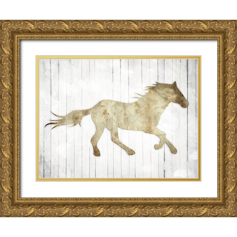 Icon Horse Gold Ornate Wood Framed Art Print with Double Matting by Villa, Mlli