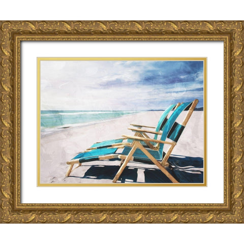 Enjoy The Feeling Gold Ornate Wood Framed Art Print with Double Matting by Villa, Mlli