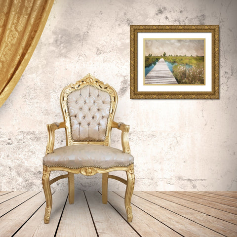 On The Marsh Gold Ornate Wood Framed Art Print with Double Matting by Villa, Mlli