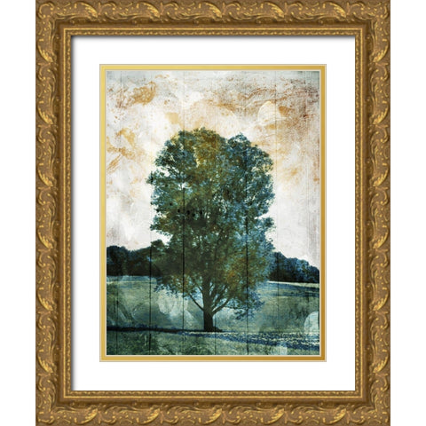 Lonely Tree Gold Ornate Wood Framed Art Print with Double Matting by Villa, Mlli