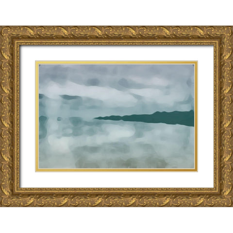 Blue View Gold Ornate Wood Framed Art Print with Double Matting by Villa, Mlli