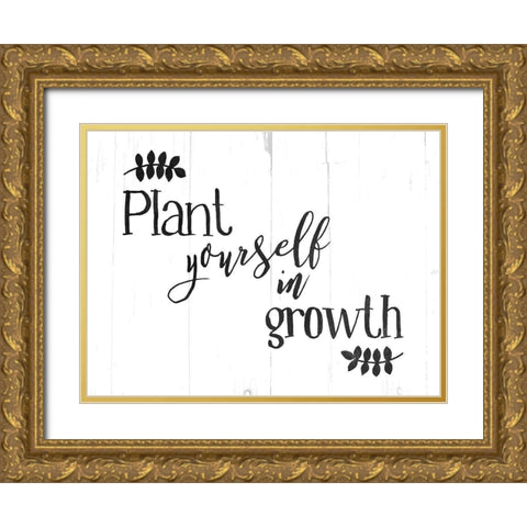 Plant Growth BW Gold Ornate Wood Framed Art Print with Double Matting by Villa, Mlli