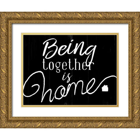 Being Together Home Gold Ornate Wood Framed Art Print with Double Matting by Villa, Mlli