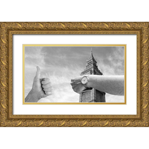 Watch Tower Gold Ornate Wood Framed Art Print with Double Matting by Villa, Mlli