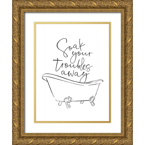 Soak Gold Ornate Wood Framed Art Print with Double Matting by Villa, Mlli