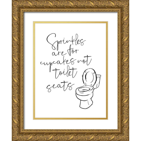 Sprinkles Gold Ornate Wood Framed Art Print with Double Matting by Villa, Mlli