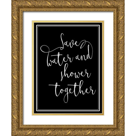 Shower Together Gold Ornate Wood Framed Art Print with Double Matting by Villa, Mlli