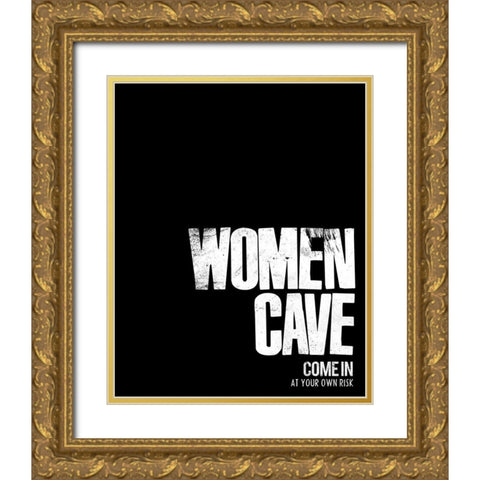 Women Cave Risk Gold Ornate Wood Framed Art Print with Double Matting by Villa, Mlli