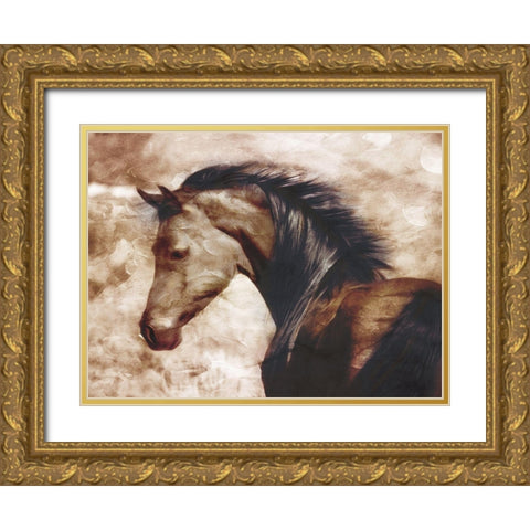 Look At The Horse Gold Ornate Wood Framed Art Print with Double Matting by Villa, Milli
