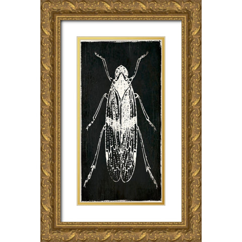 Bug Life One Black Gold Ornate Wood Framed Art Print with Double Matting by Villa, Mlli
