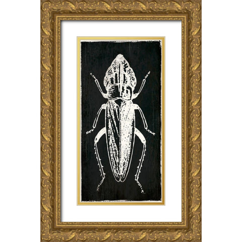 Bug Life Three Black Gold Ornate Wood Framed Art Print with Double Matting by Villa, Mlli