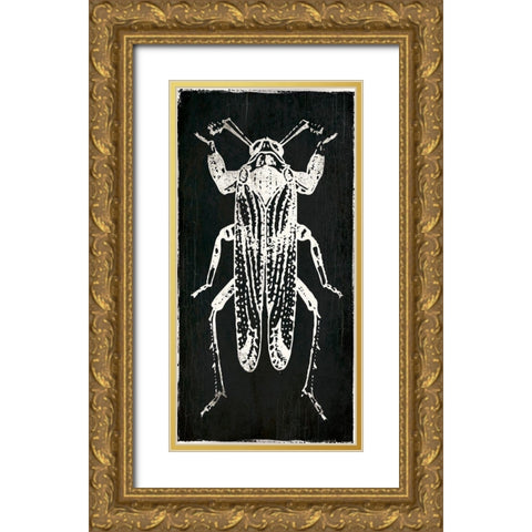 Bug Life Four Black Gold Ornate Wood Framed Art Print with Double Matting by Villa, Mlli