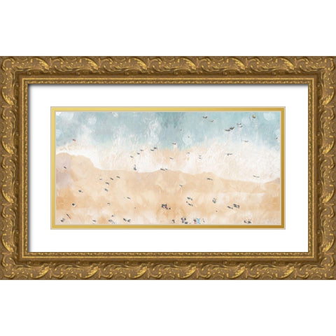 Beach Fun Gold Ornate Wood Framed Art Print with Double Matting by Villa, Mlli