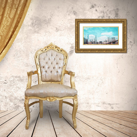 City Sky Gold Ornate Wood Framed Art Print with Double Matting by Villa, Mlli