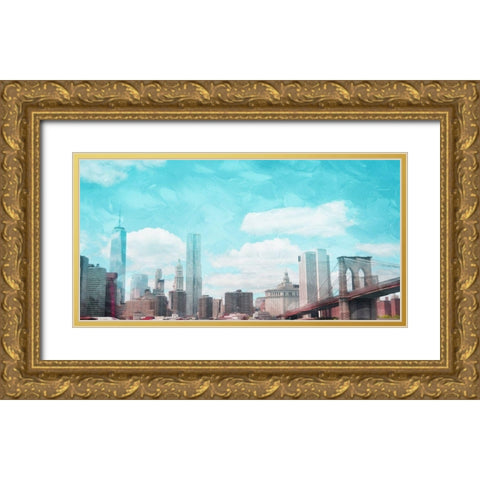 City Sky Gold Ornate Wood Framed Art Print with Double Matting by Villa, Mlli