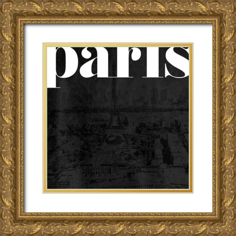 Black Paris Gold Ornate Wood Framed Art Print with Double Matting by Villa, Mlli