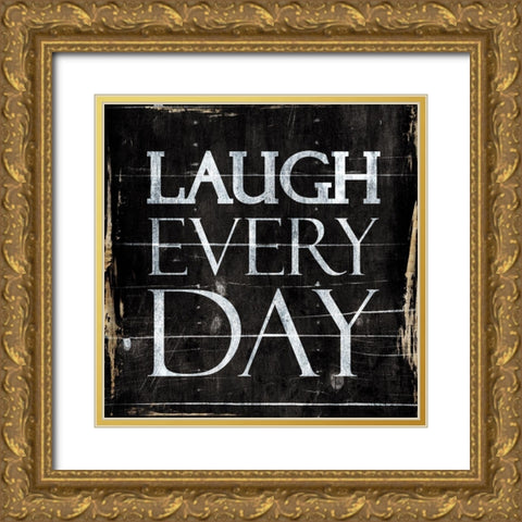 Laugh Gold Ornate Wood Framed Art Print with Double Matting by Villa, Mlli