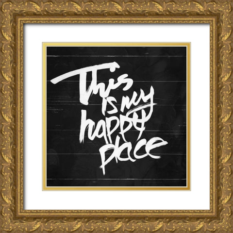 My Happy Gold Ornate Wood Framed Art Print with Double Matting by Villa, Mlli