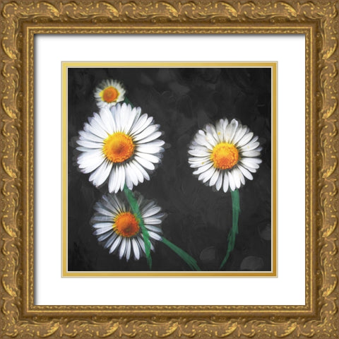 Together Flowers Gold Ornate Wood Framed Art Print with Double Matting by Villa, Mlli