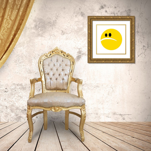 Sad Face Gold Ornate Wood Framed Art Print with Double Matting by Villa, Mlli