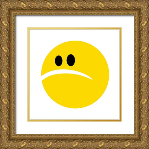 Sad Face Gold Ornate Wood Framed Art Print with Double Matting by Villa, Mlli