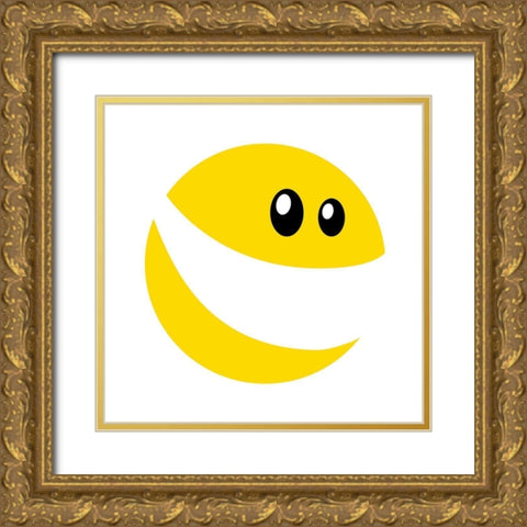 Happy Face Gold Ornate Wood Framed Art Print with Double Matting by Villa, Mlli